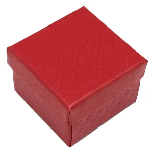 1 3/4" x 1 3/4" Red Diamond Pattern Cardboard Jewelry Box