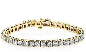 10.00 Carat T.W Yellow Gold Diamond Tennis Bracelet