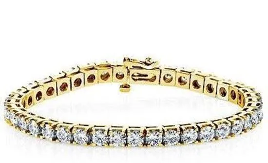 10.00 Carat T.W Yellow Gold Diamond Tennis Bracelet