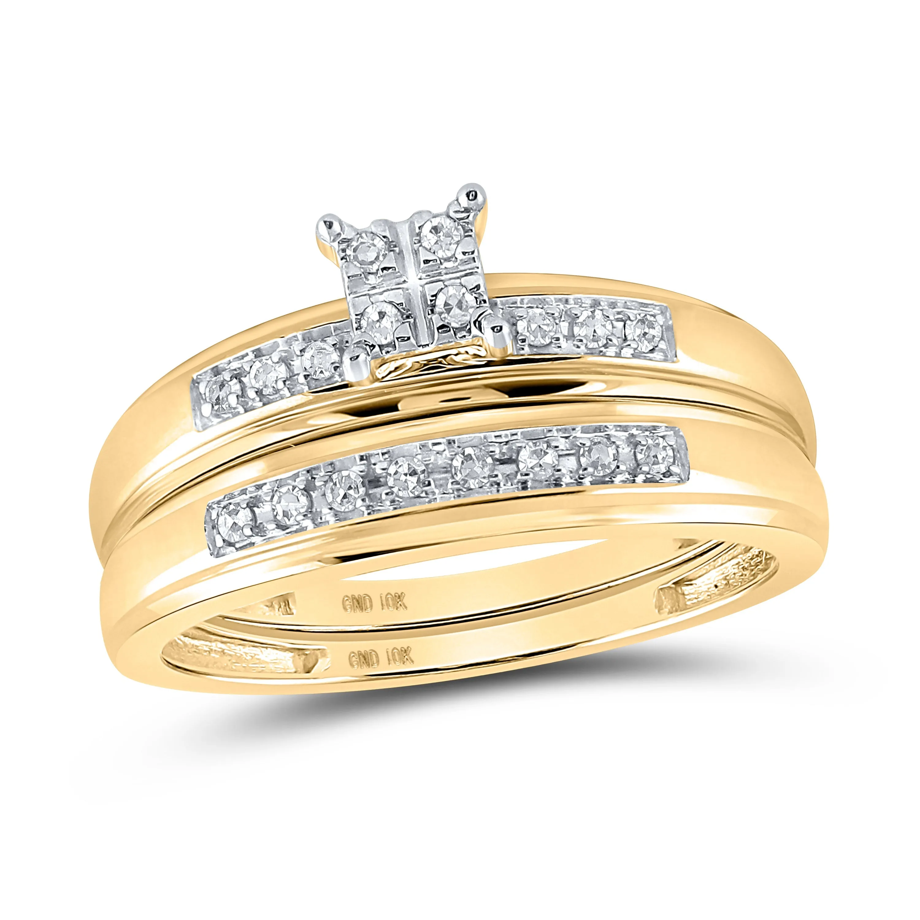 10kt Golden Love Story Diamond Wedding Set
