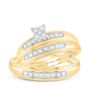 10kt Golden Love Story Diamond Wedding Set