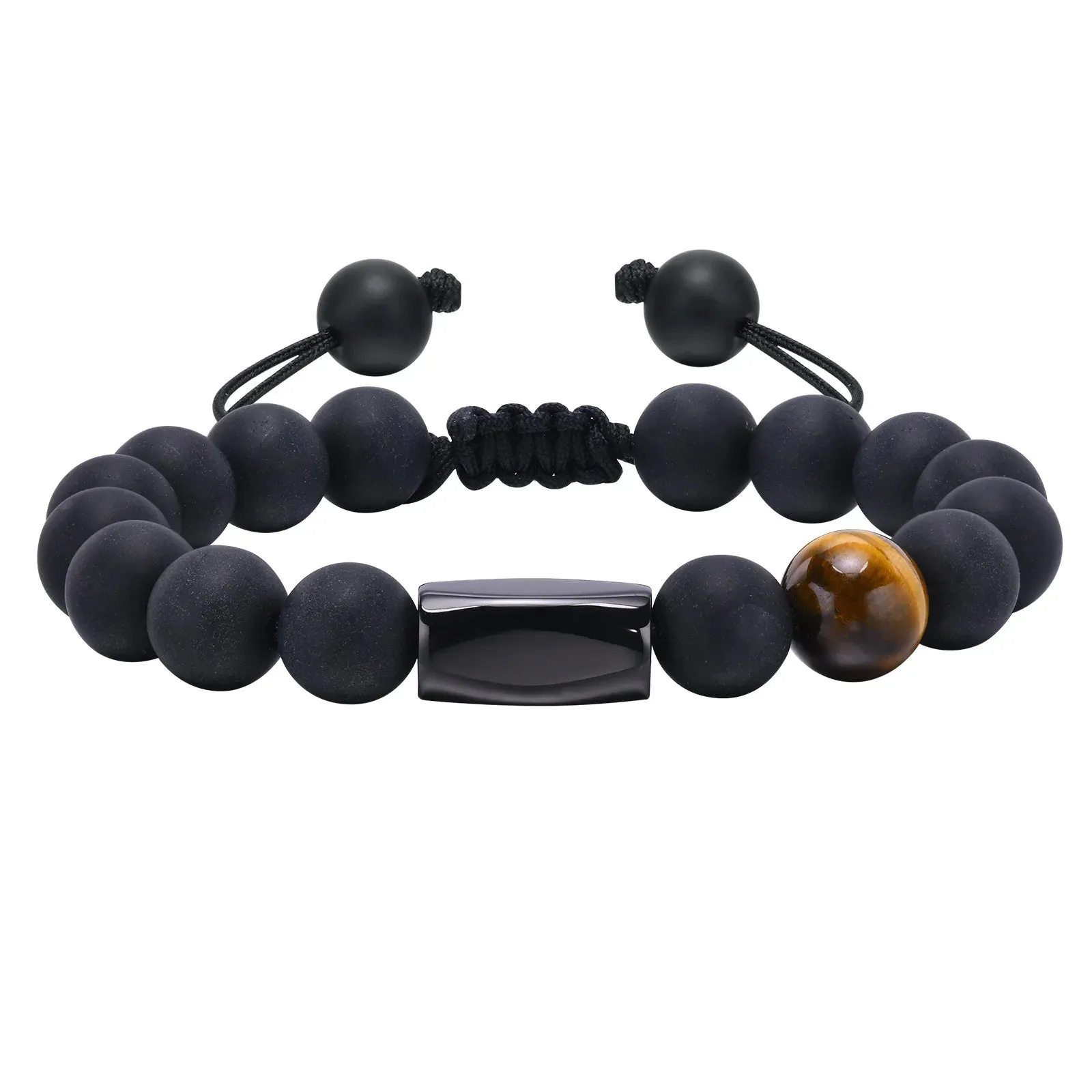 10mm Black Beads Bracelet for Men Boys