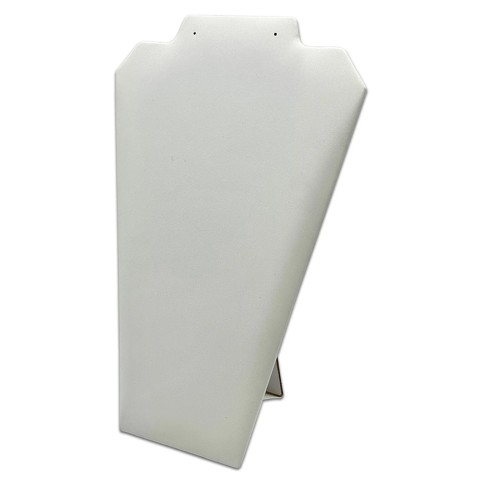12 1/2" White Leatherette Necklace and Earring Easel Display (2-Pack)