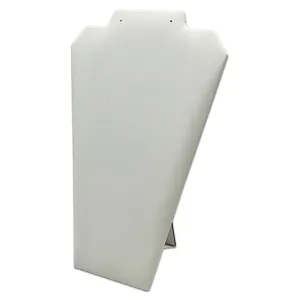 12 1/2" White Leatherette Necklace and Earring Easel Display (2-Pack)