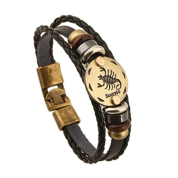 12 Constellations Bracelet New Leather Bracelet