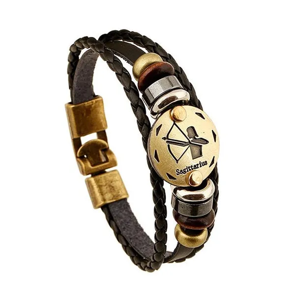 12 Constellations Bracelet New Leather Bracelet