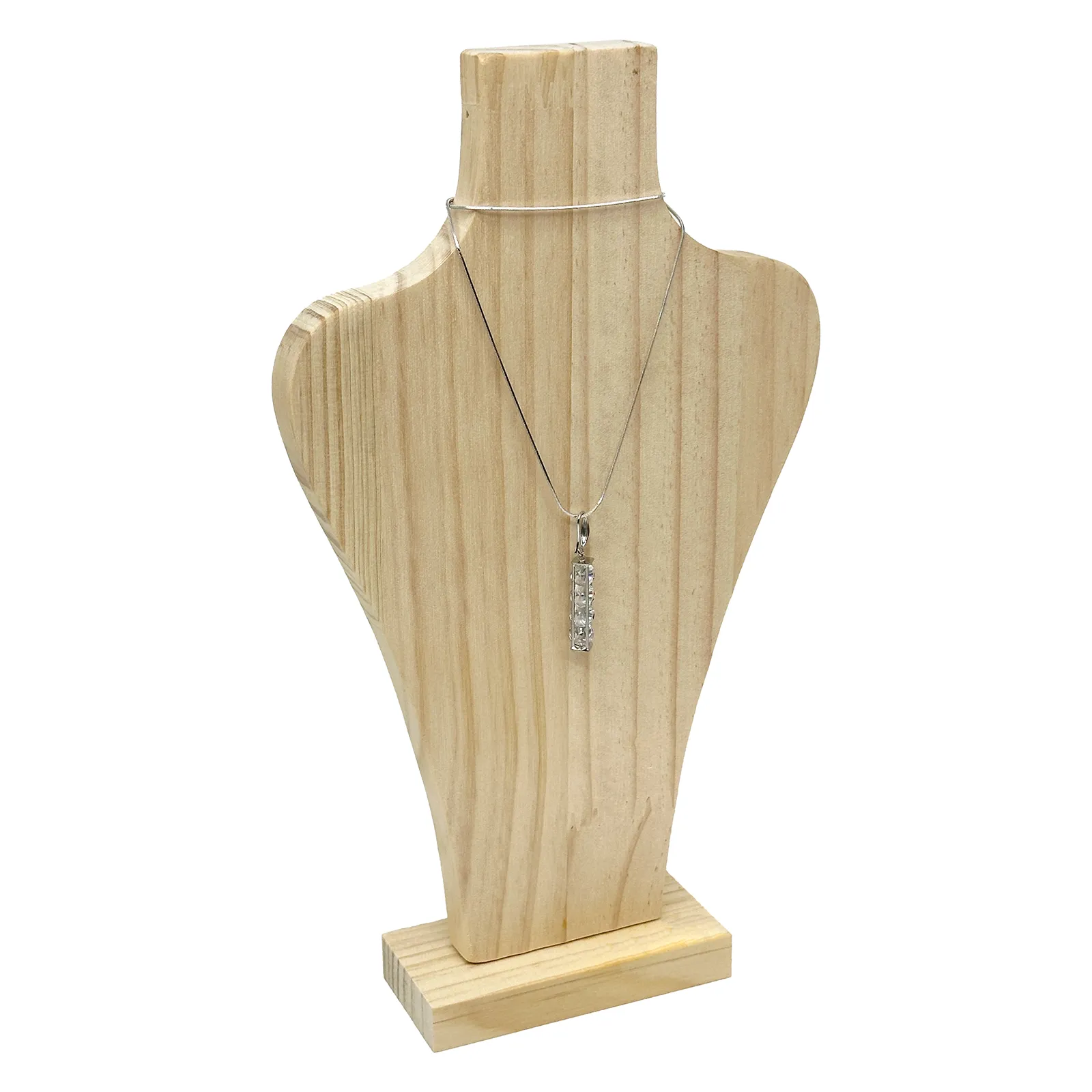 12" Natural Wood Easel Necklace Display