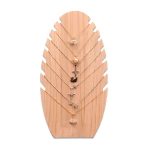 13" Natural Wood Necklace Jewelry Display Stand