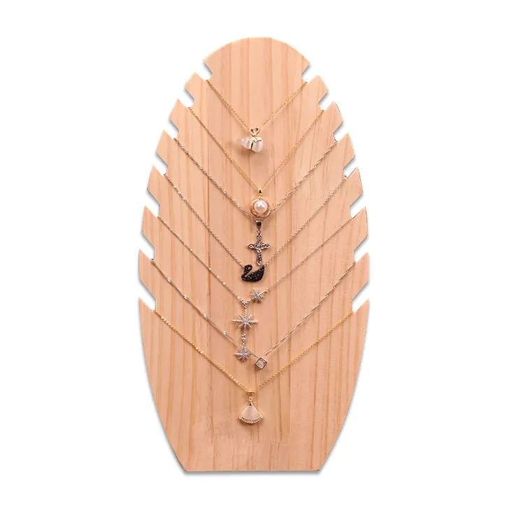 13" Natural Wood Necklace Jewelry Display Stand