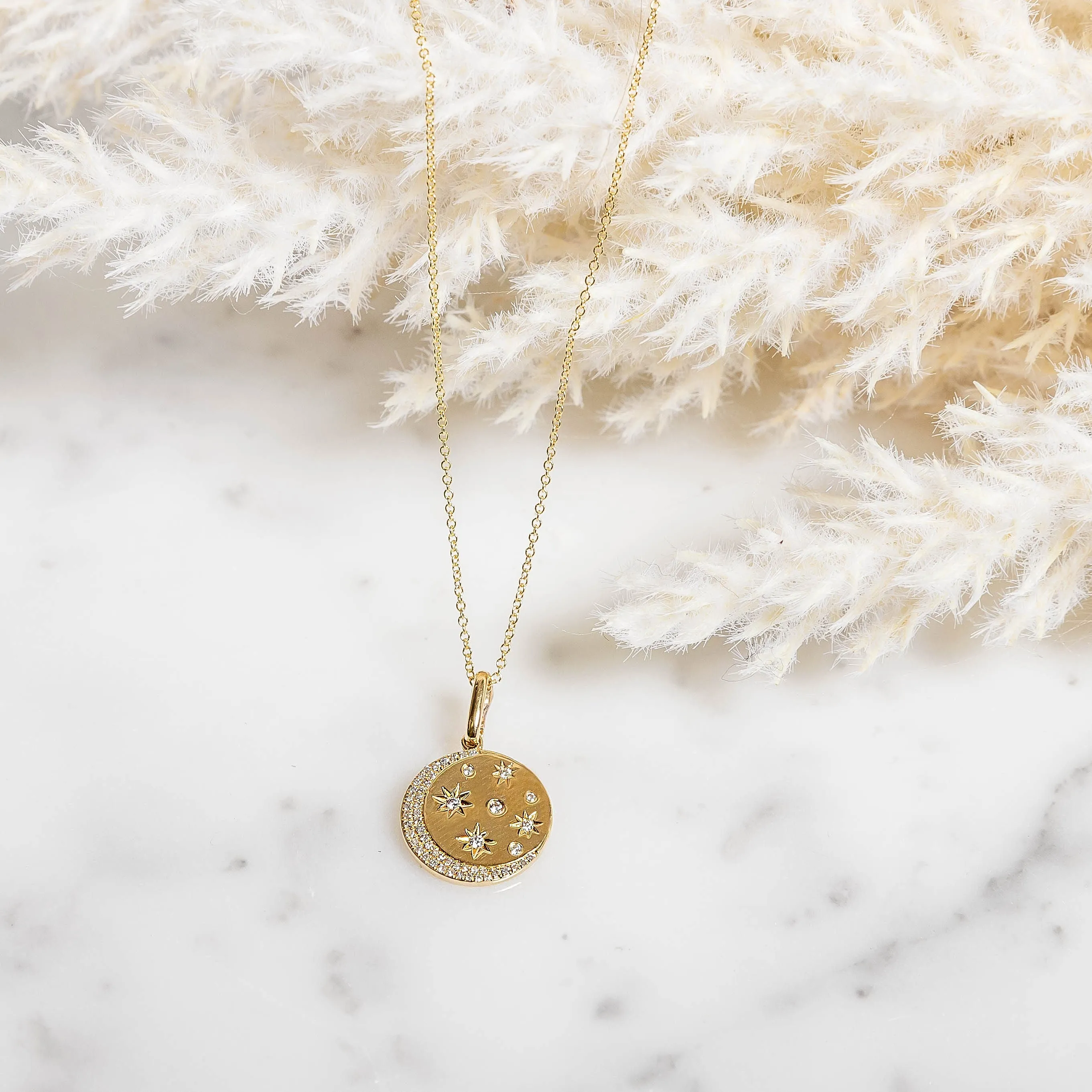 14K Diamond Celestial Necklace