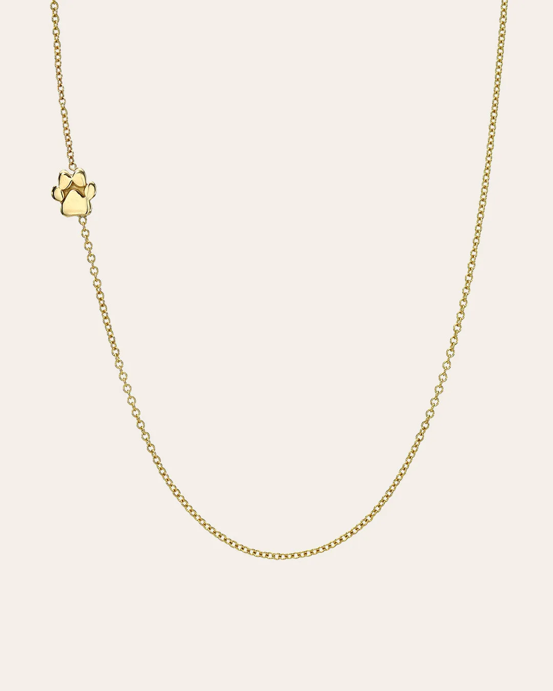 14K Gold Asymmetrical Paw Necklace