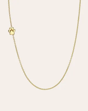 14K Gold Asymmetrical Paw Necklace