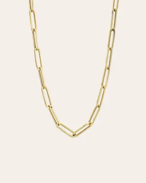 14k Gold Extra Large Paper Clip Chain Necklace