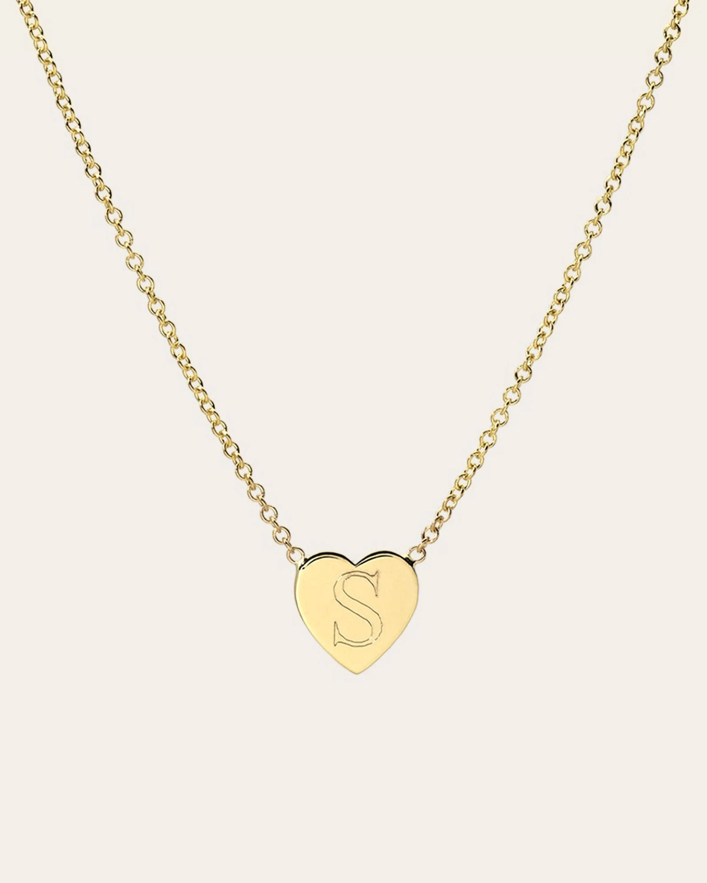 14k Gold Initial Heart Necklace