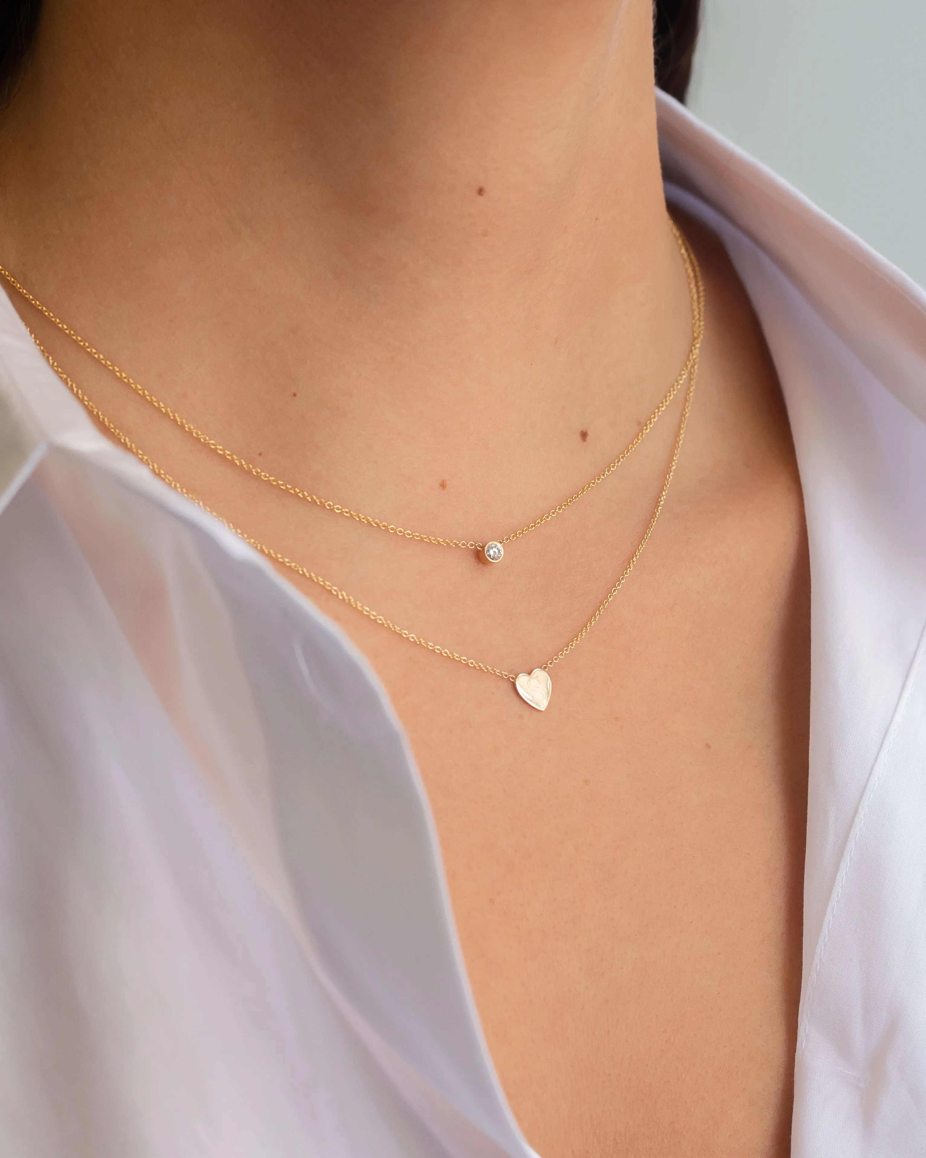 14k Gold Initial Heart Necklace