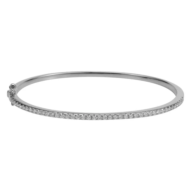 14k Rose Gold Diamond Bangle Bracelet