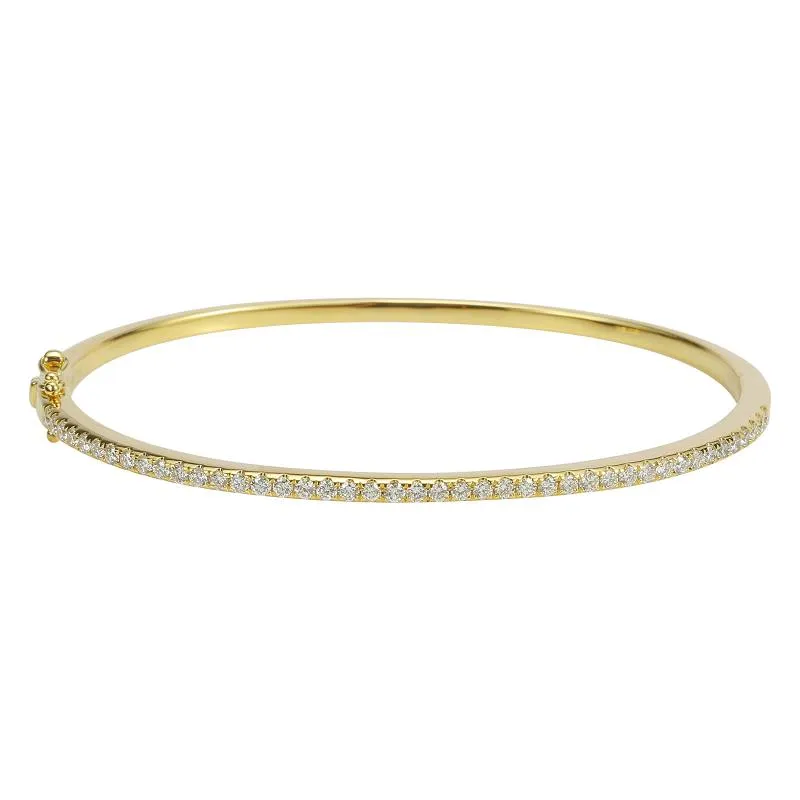 14k Rose Gold Diamond Bangle Bracelet