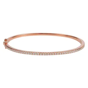 14k Rose Gold Diamond Bangle Bracelet