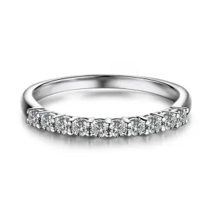 14k White Gold 10 Stone Moissanite Anniversary Band 0.3ct Total