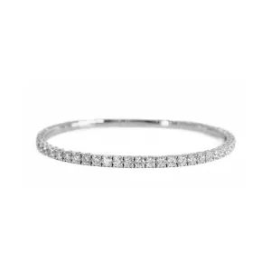 14k White Gold Diamond Flex Bangle