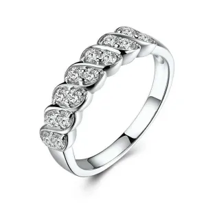 14k White Gold Plated Moissanite Anniversary Ring 0.5ct Total
