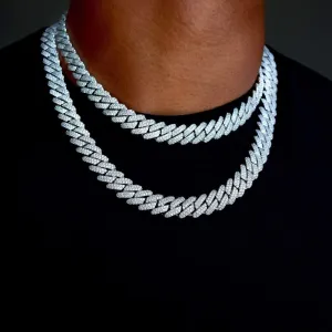14mm Two Row Prong Cuban Necklace