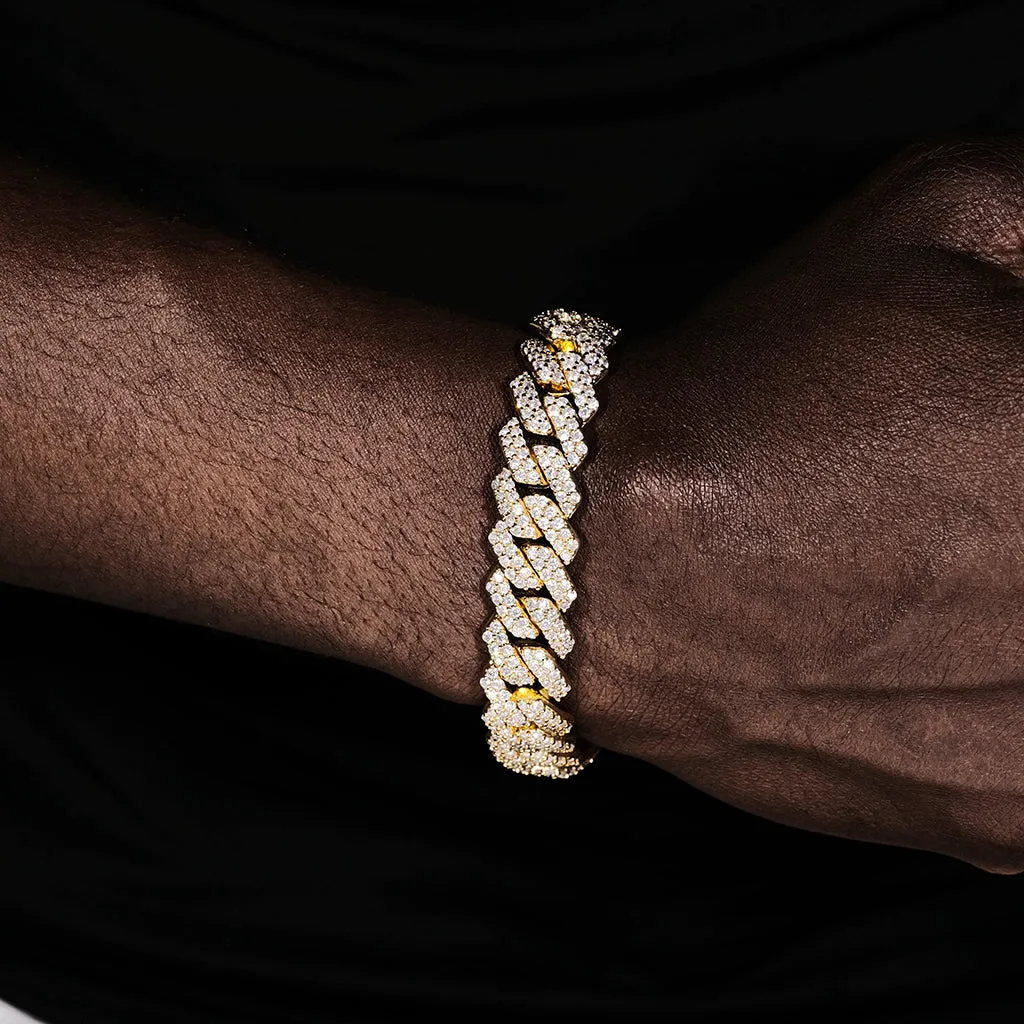 14mm Two Row Prong Cuban Necklace