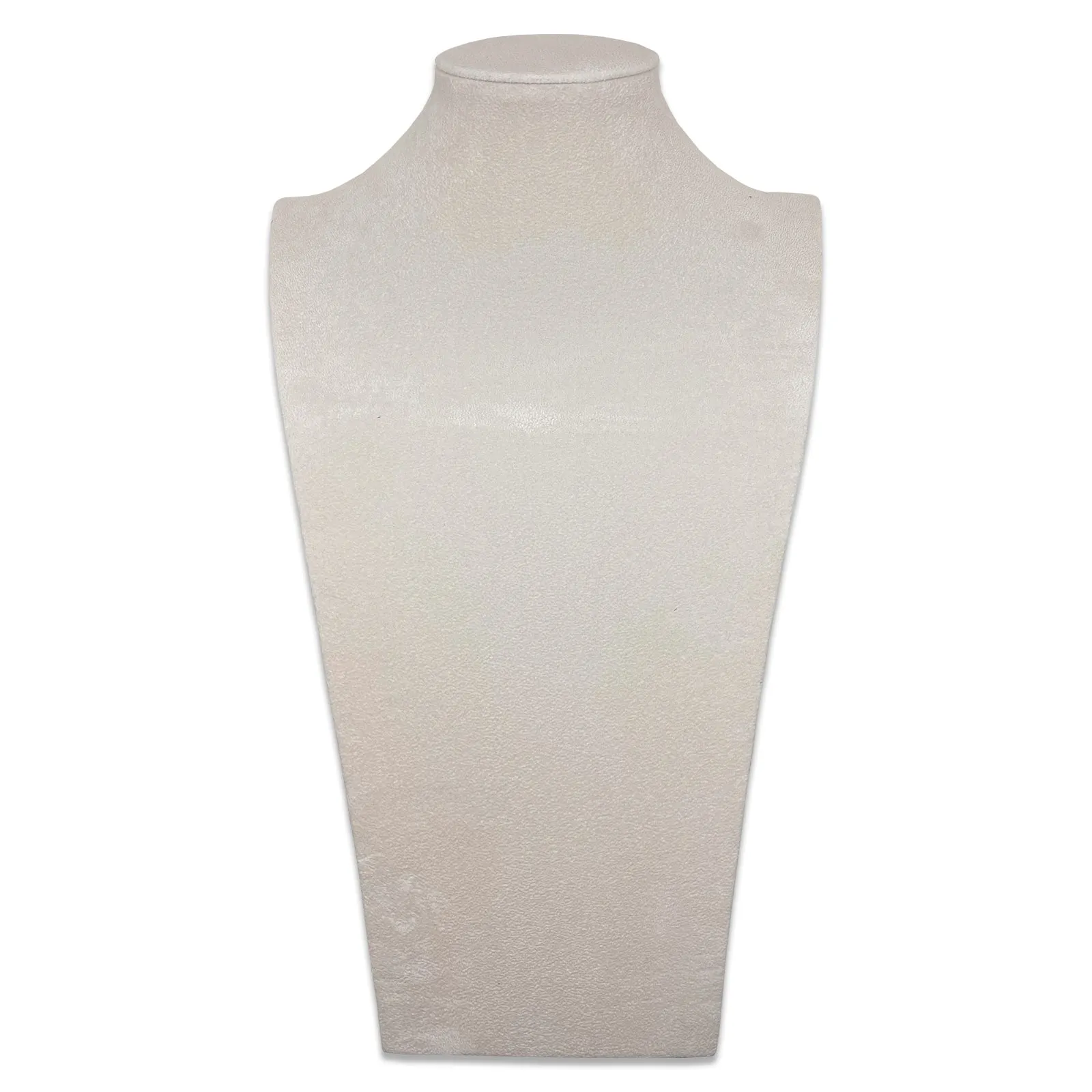 15" Beige Suede Necklace Bust Display