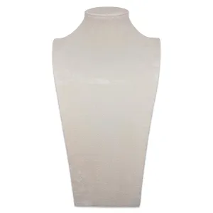15" Beige Suede Necklace Bust Display