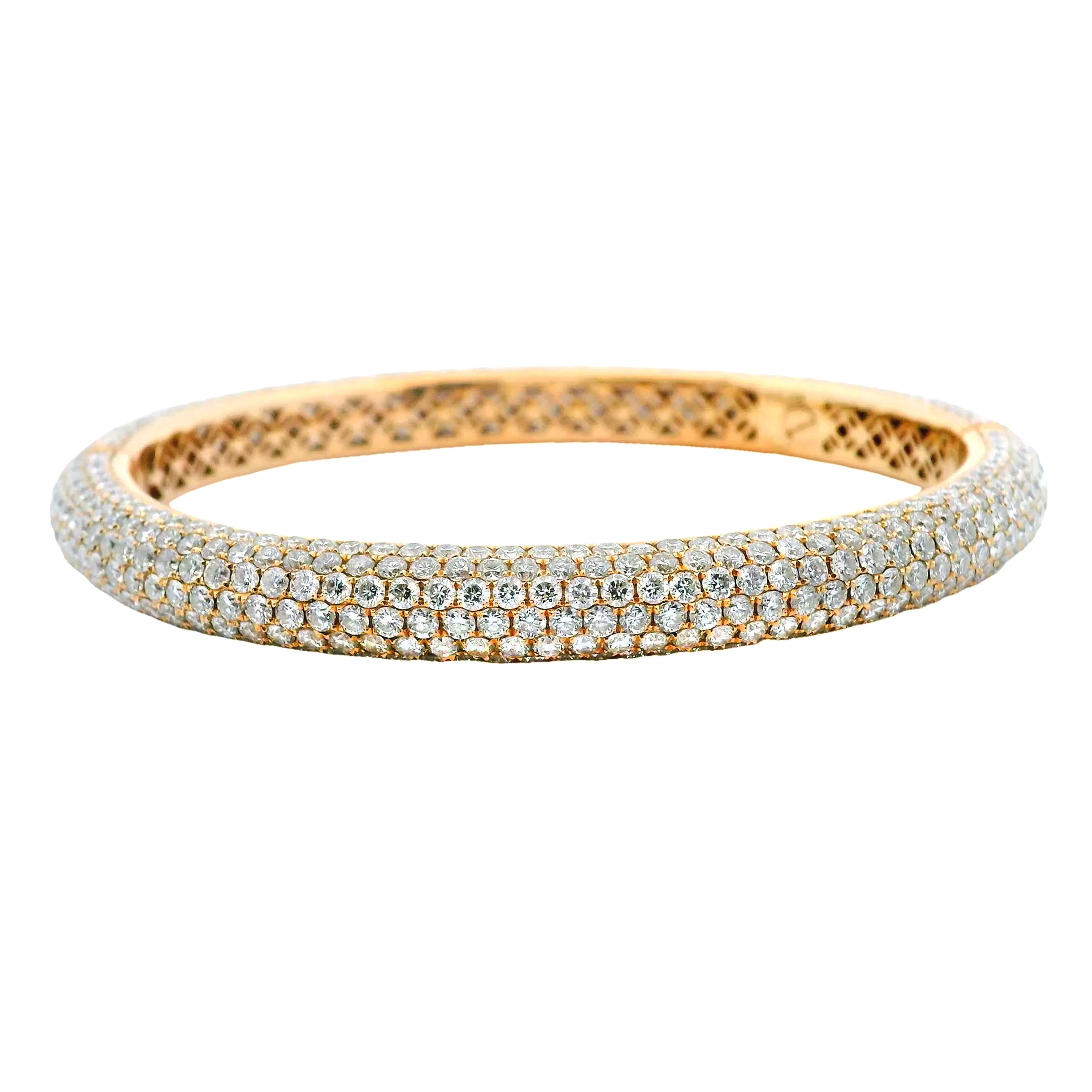 16.40ct 18k Rose Gold Diamond Bangle