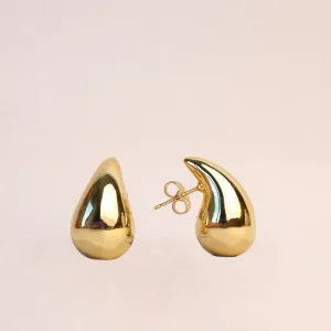 18k Gold-Plated Medium Chunky Golden Teardrop Earrings