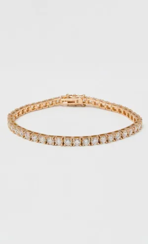 18K RG 8.53ct TDW Round Brilliant Diamond Set Tennis Bracelet