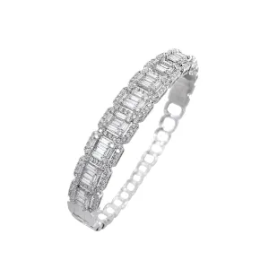 18K White Gold Tdw. 3.4ct Diamond Bangle - 20727666