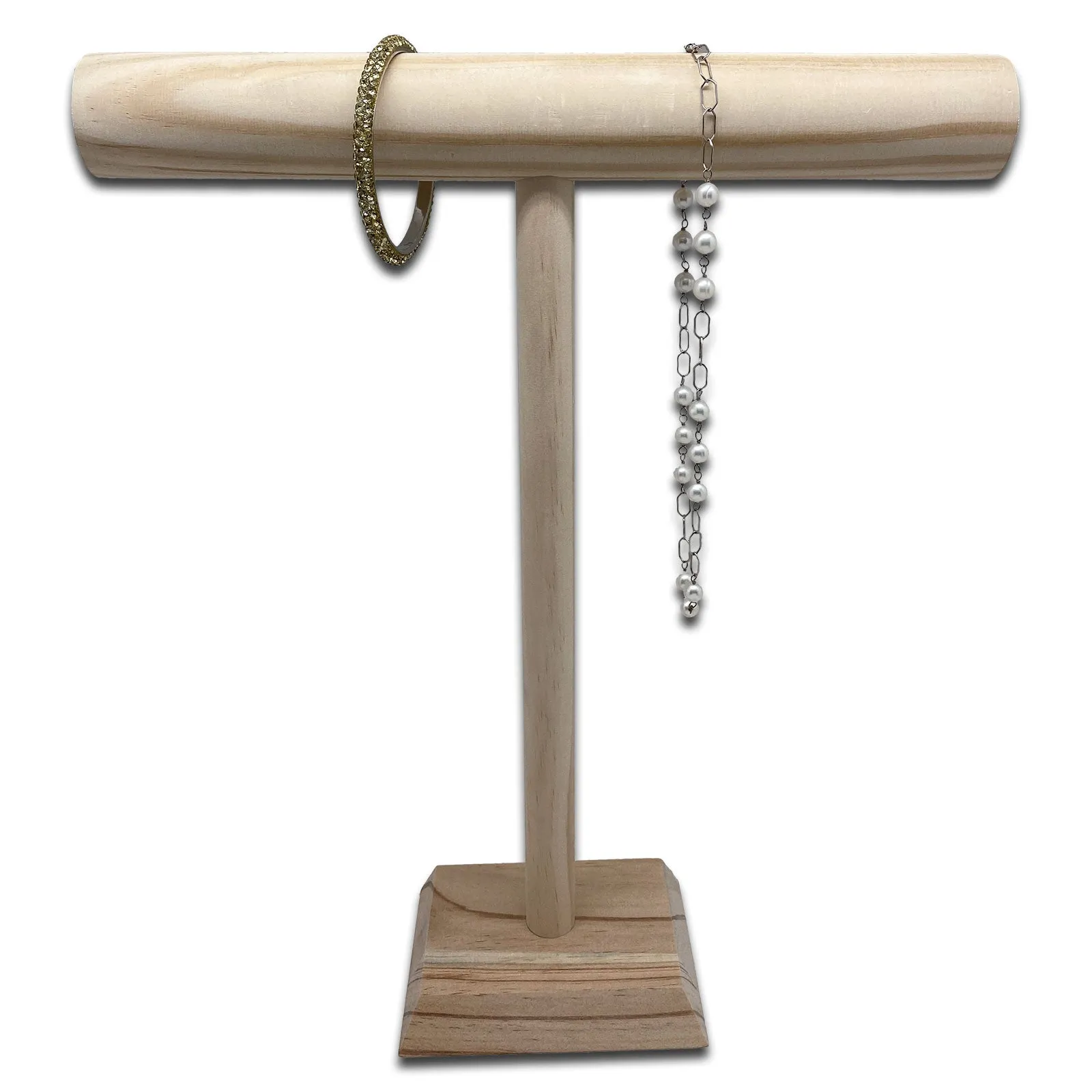 18" Natural Wood Single Round T-Bar Display
