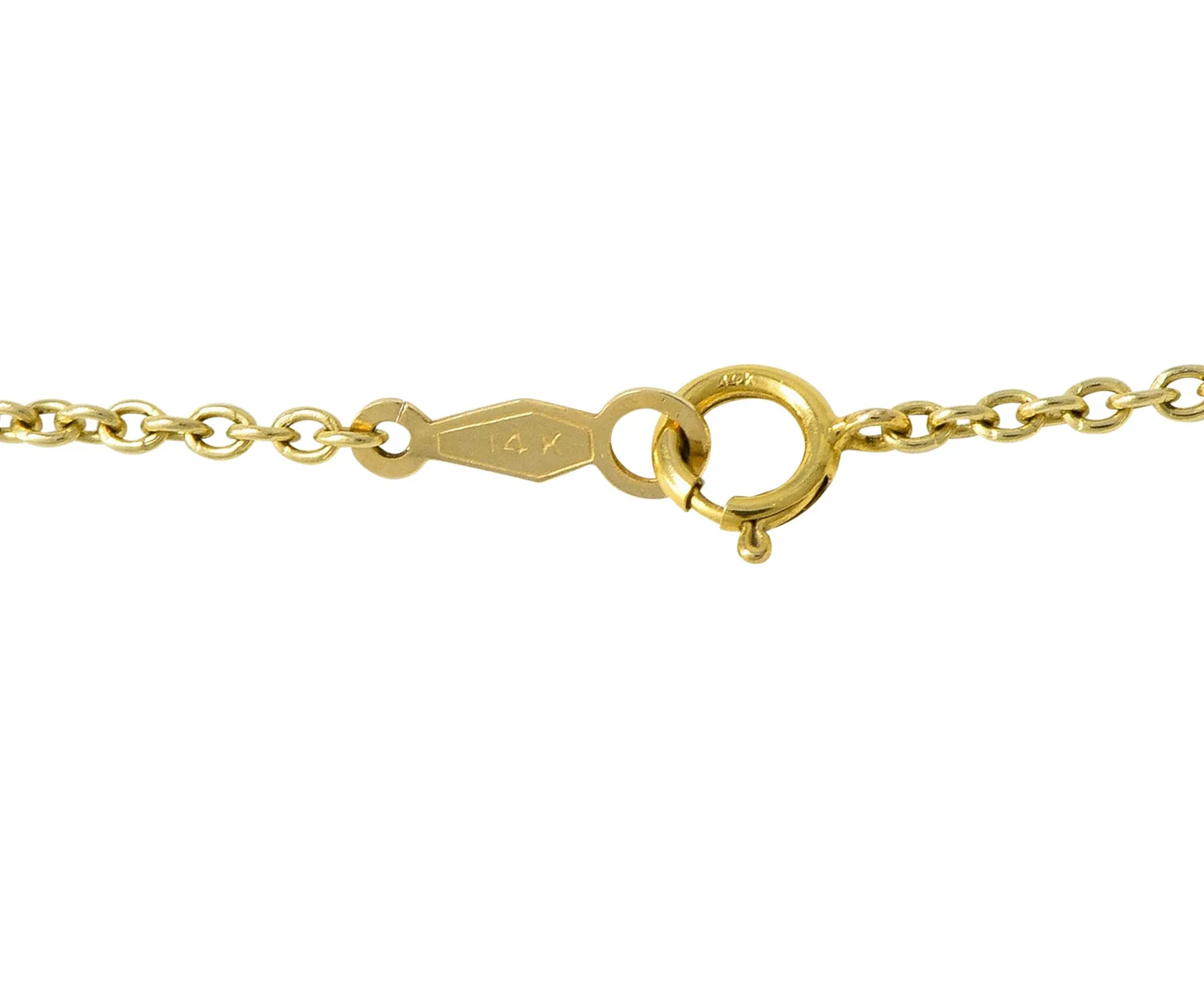 1990's Classic 0.35 CTW Diamond Solitaire 14 Karat Two-Tone Necklace