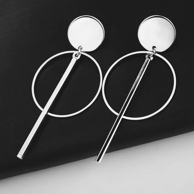 2019 Fashion Statement Clip on Earrings Geometric Earrings for Women Hanging No Hole Earrings Modern Jewelry