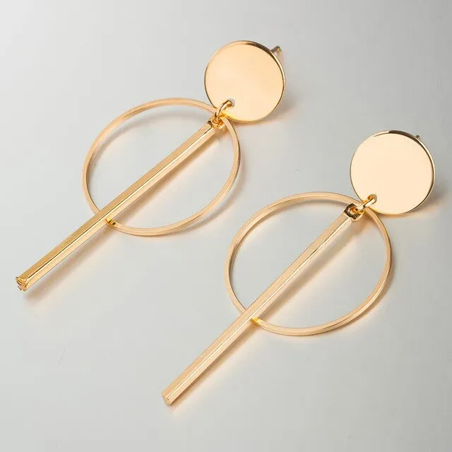 2019 Fashion Statement Clip on Earrings Geometric Earrings for Women Hanging No Hole Earrings Modern Jewelry