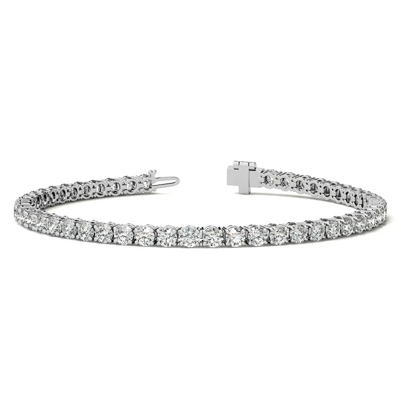 2CTW Created Moissanite Tennis Bracelet - Sterling Silver, 7" Length, White or 14K Gold Plated