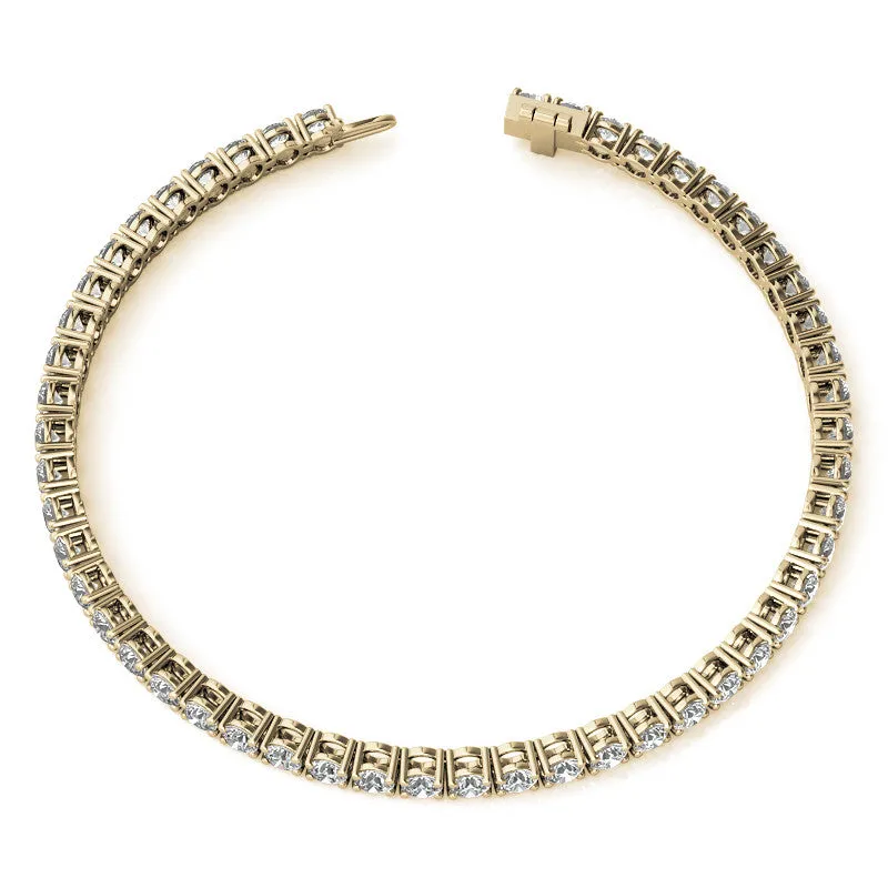 2CTW Created Moissanite Tennis Bracelet - Sterling Silver, 7" Length, White or 14K Gold Plated