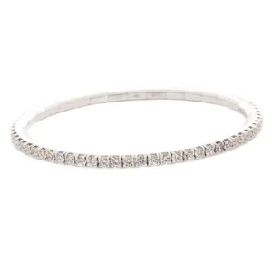 3.08ct 18k White Gold Diamond Stretch Bracelet