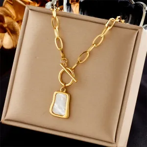 316L Stainless Steel | Pearl Oyster Pendant | Womens Jewelry Necklaces