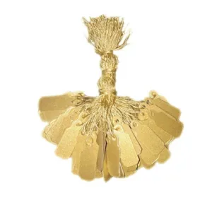 3/8"Wx1"L Gold String Paper Tags