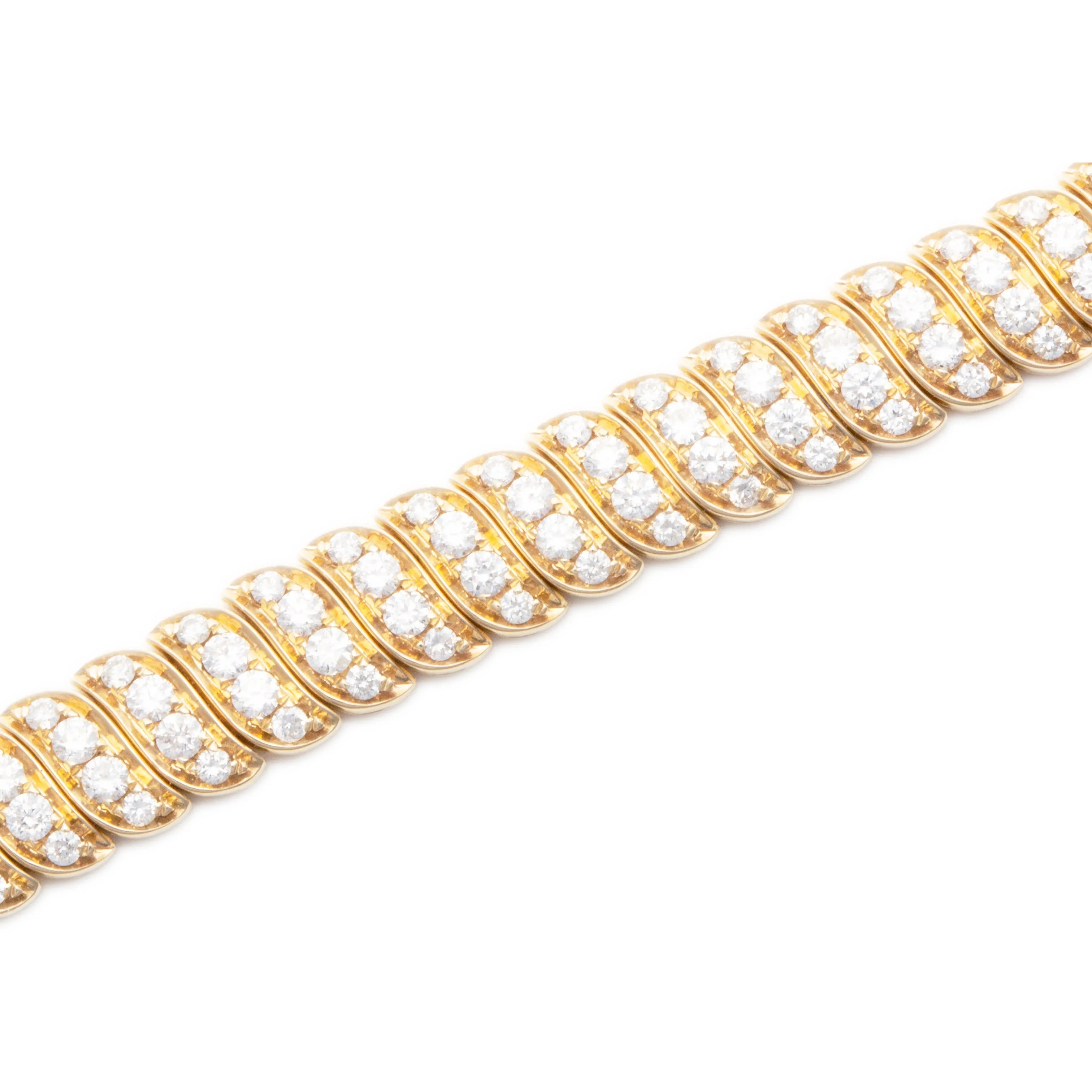 4.45ct 14k Yellow Gold Diamond Bracelet