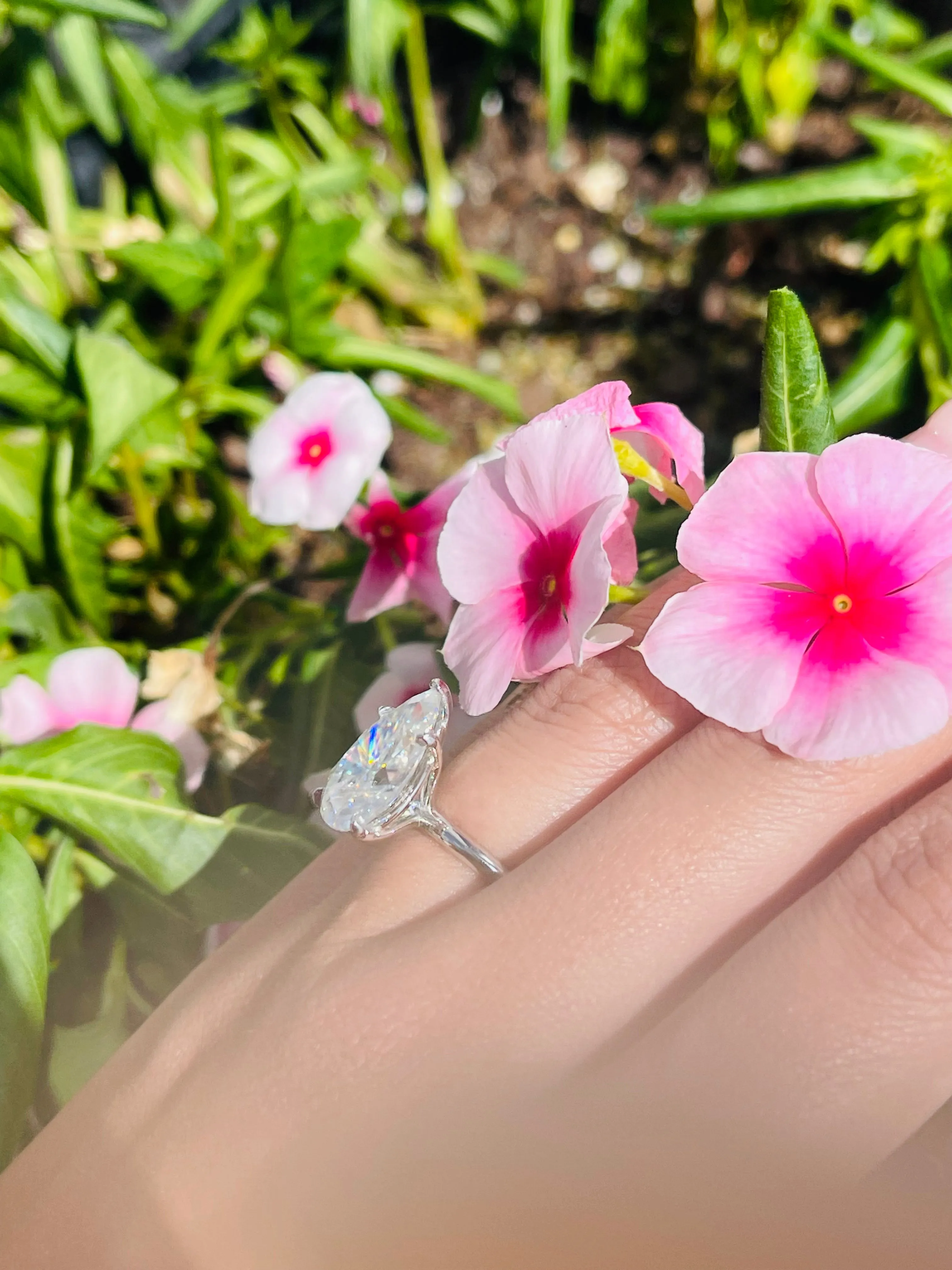 5 Carat Pear Moissanite Solitaire