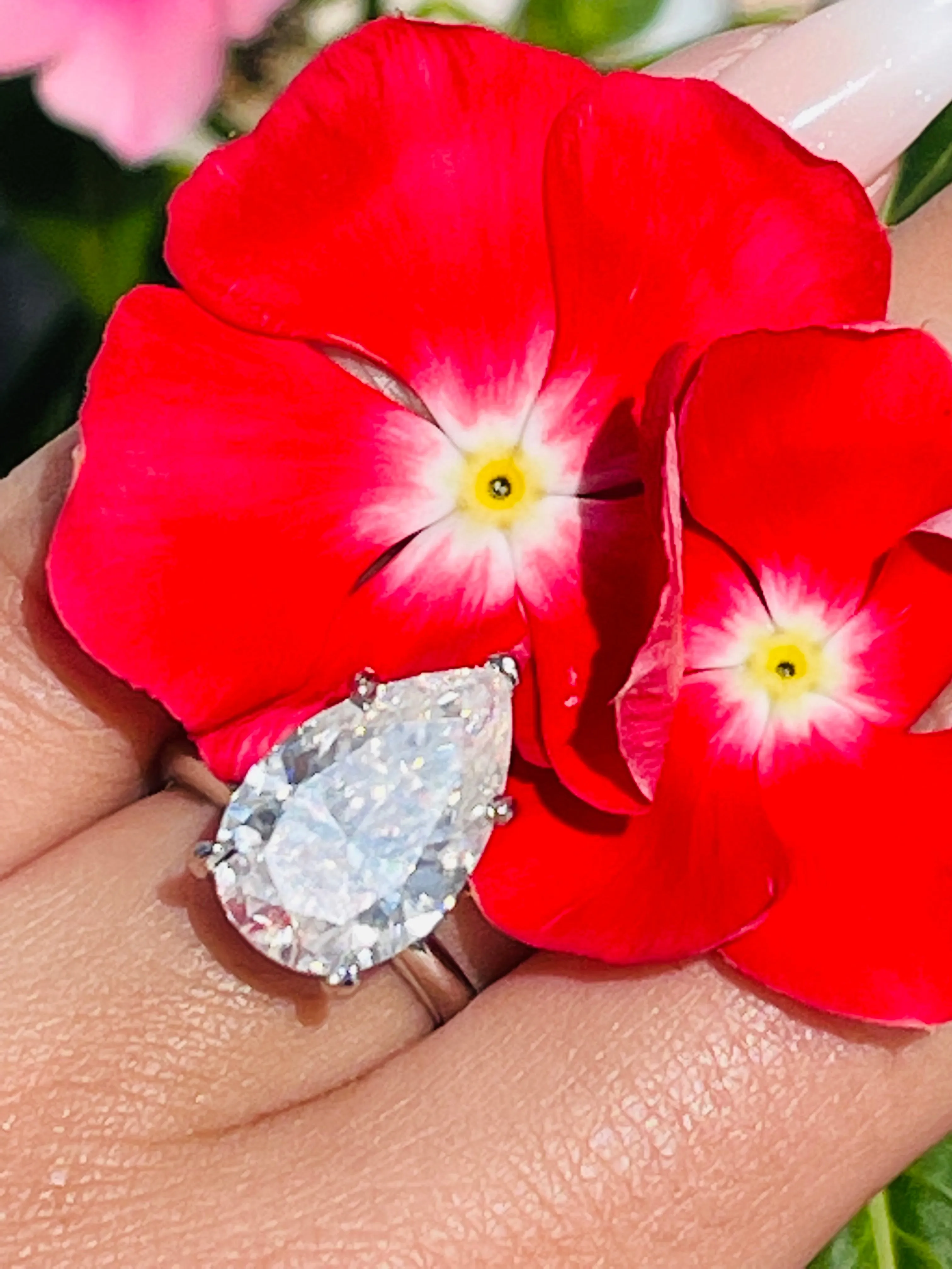 5 Carat Pear Moissanite Solitaire