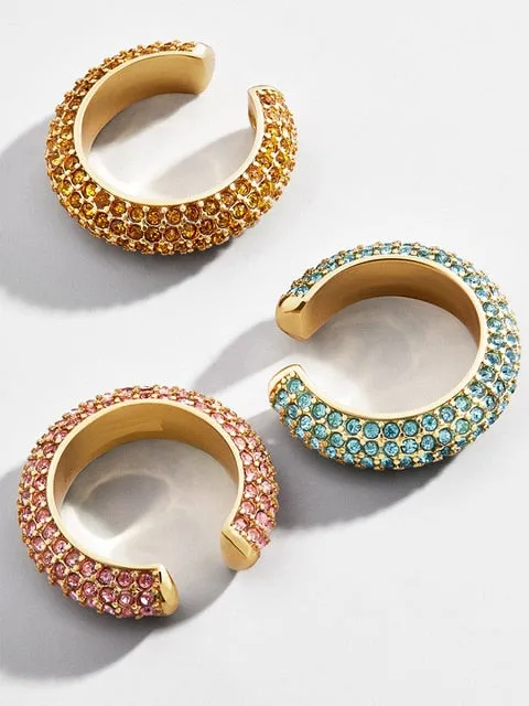 5 Pair/set 2019 Brincos Female Rhinestone Huggie Earrings Set Amazing Price Gold Small Stud Earring for Women Fashion Jewelry