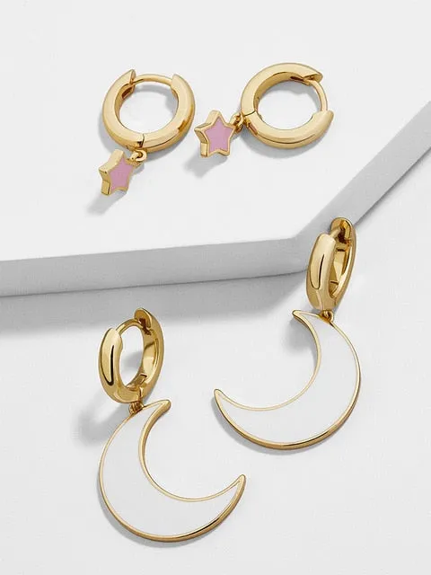 5 Pair/set 2019 Brincos Female Rhinestone Huggie Earrings Set Amazing Price Gold Small Stud Earring for Women Fashion Jewelry