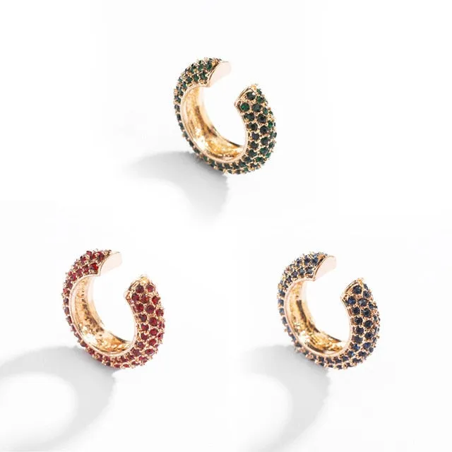 5 Pair/set 2019 Brincos Female Rhinestone Huggie Earrings Set Amazing Price Gold Small Stud Earring for Women Fashion Jewelry