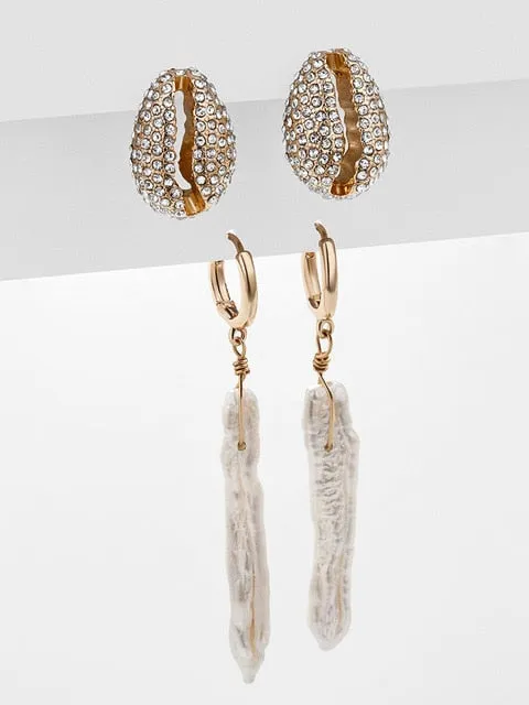 5 Pair/set 2019 Brincos Female Rhinestone Huggie Earrings Set Amazing Price Gold Small Stud Earring for Women Fashion Jewelry