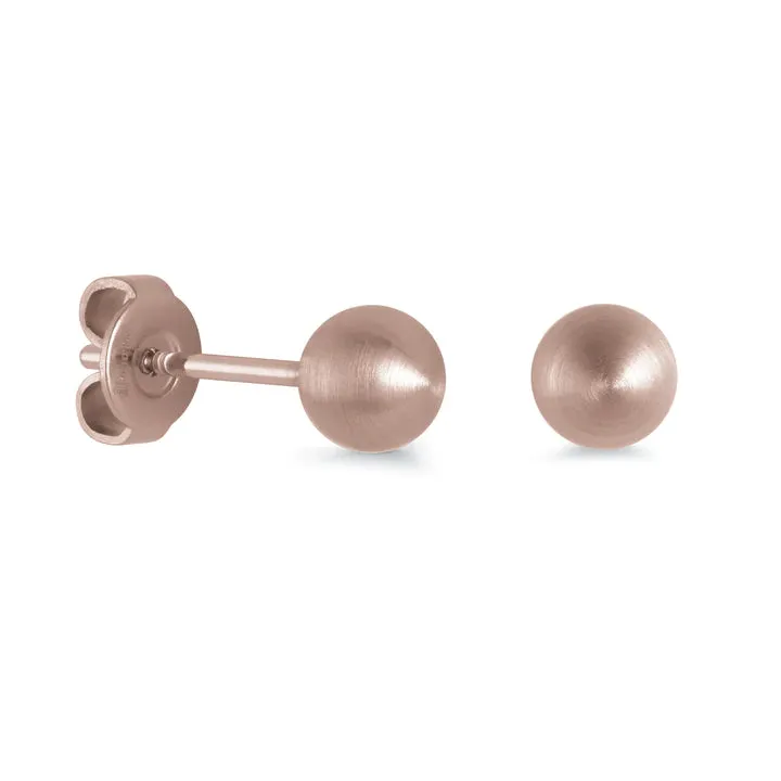 6mm Brushed Ball Earrings | Italgem Steel